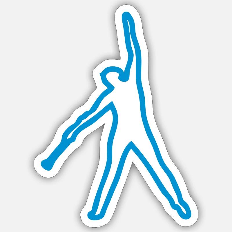 danseuse twirling baton trace - Sticker taille S (10 x 10 cm) - blanc mat
