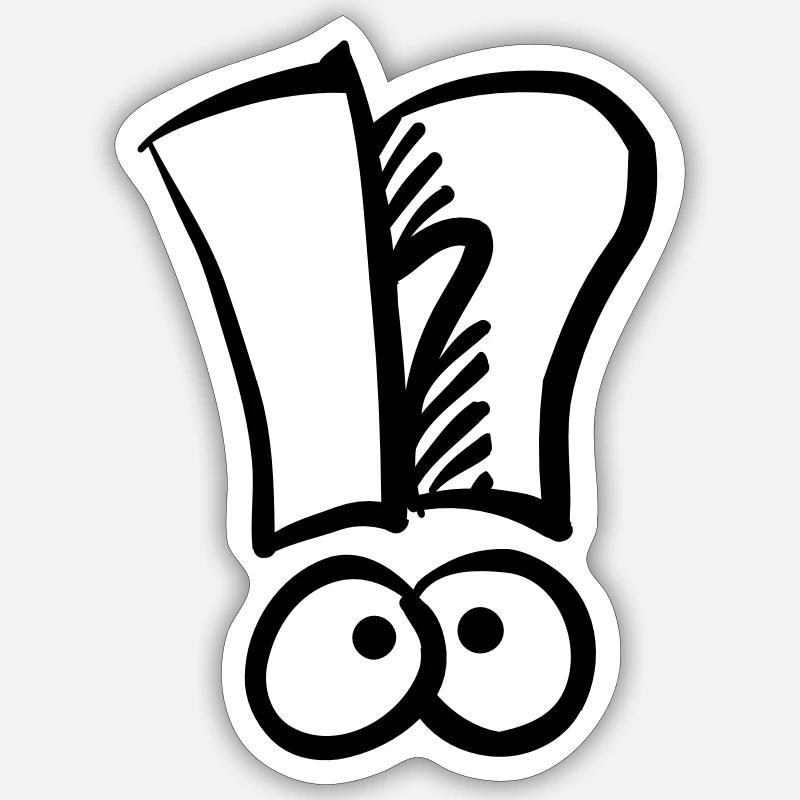 Exclamation mark question mark - Sticker size S (10 x 10 cm) - white matte