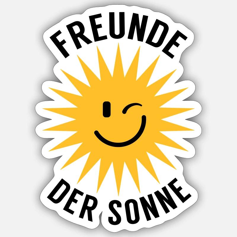 Freunde der Sonne - Sticker Größe S (10 x 10 cm) - Mattweiß