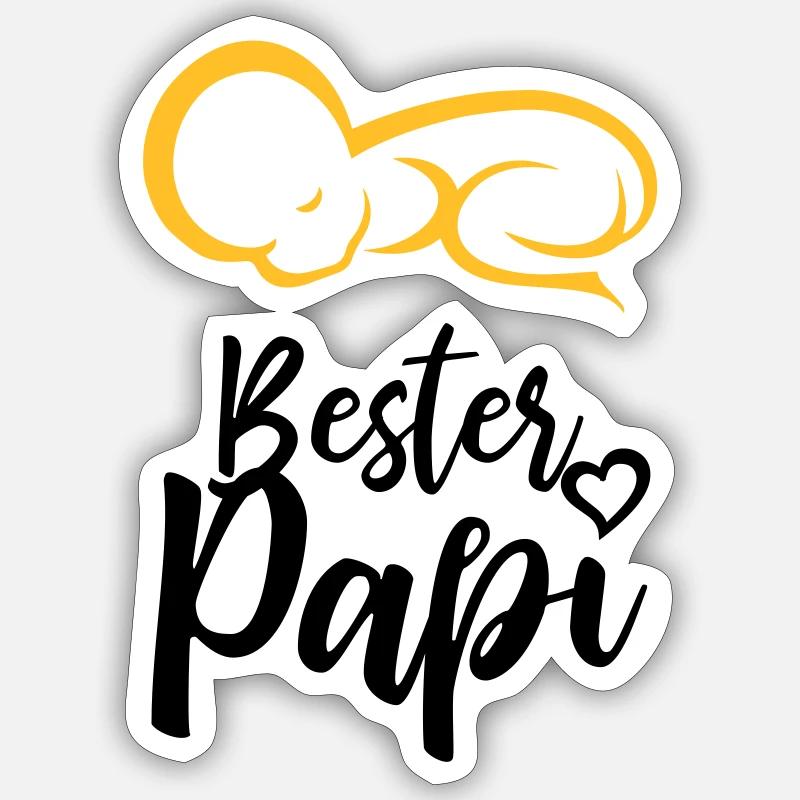 Bester Papi Vatertag Geschenk Sticker Größe S (10 x 10 cm)