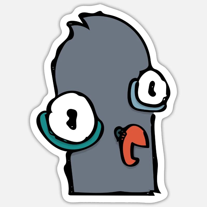 Glückliche Taube - Sticker Größe S (10 x 10 cm) - Mattweiß