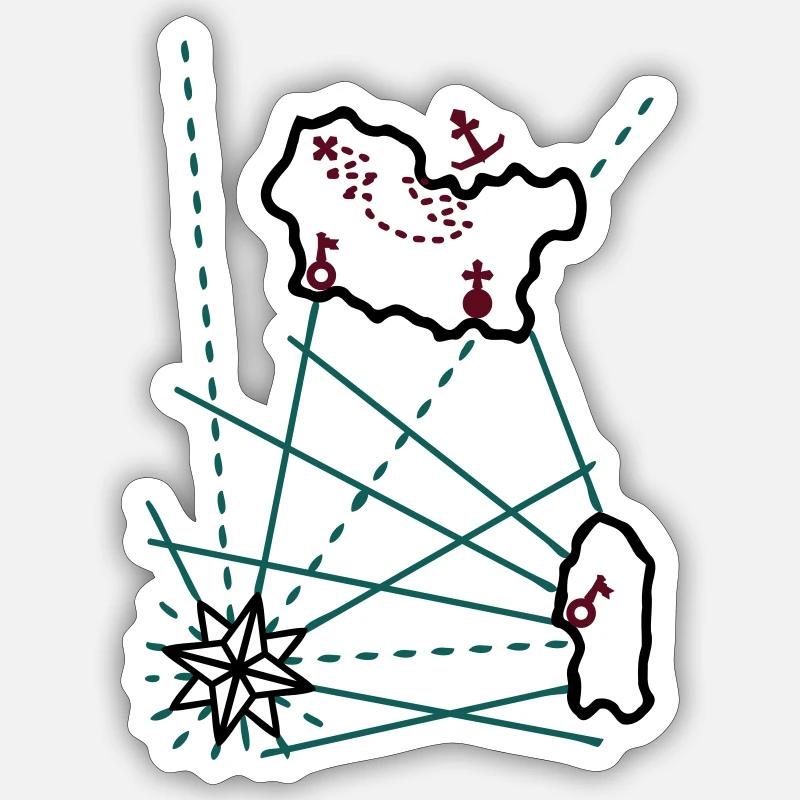 Treasure - anchorage - 3 Color Vector Sticker size S (10 x 10 cm)