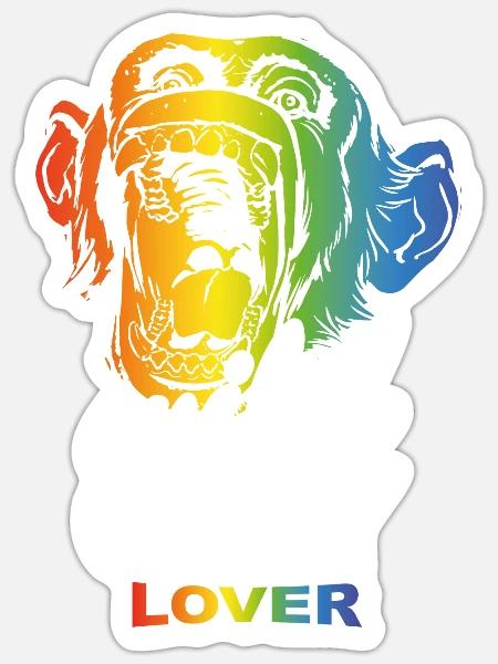 Wilder schwuler Liebhaber - Sticker Größe S (10 x 10 cm) - Mattweiß