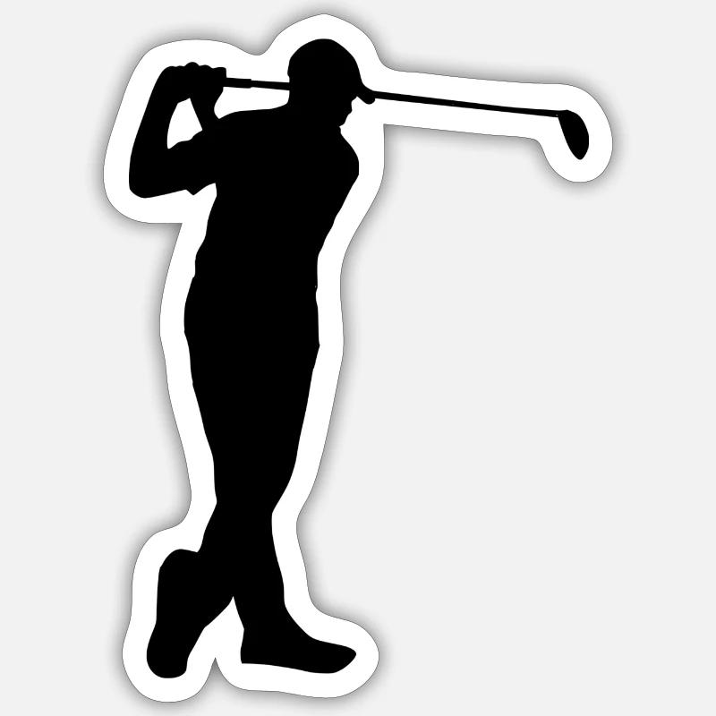 Joueur de golf - Sticker taille S (10 x 10 cm) - blanc mat