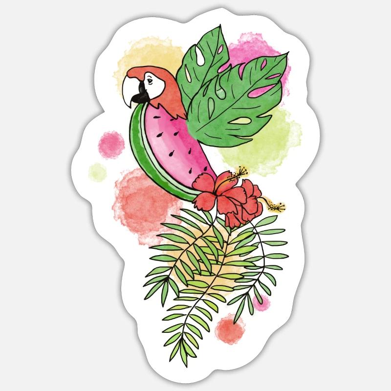le perroquastecus - Sticker taille S (10 x 10 cm) - blanc mat