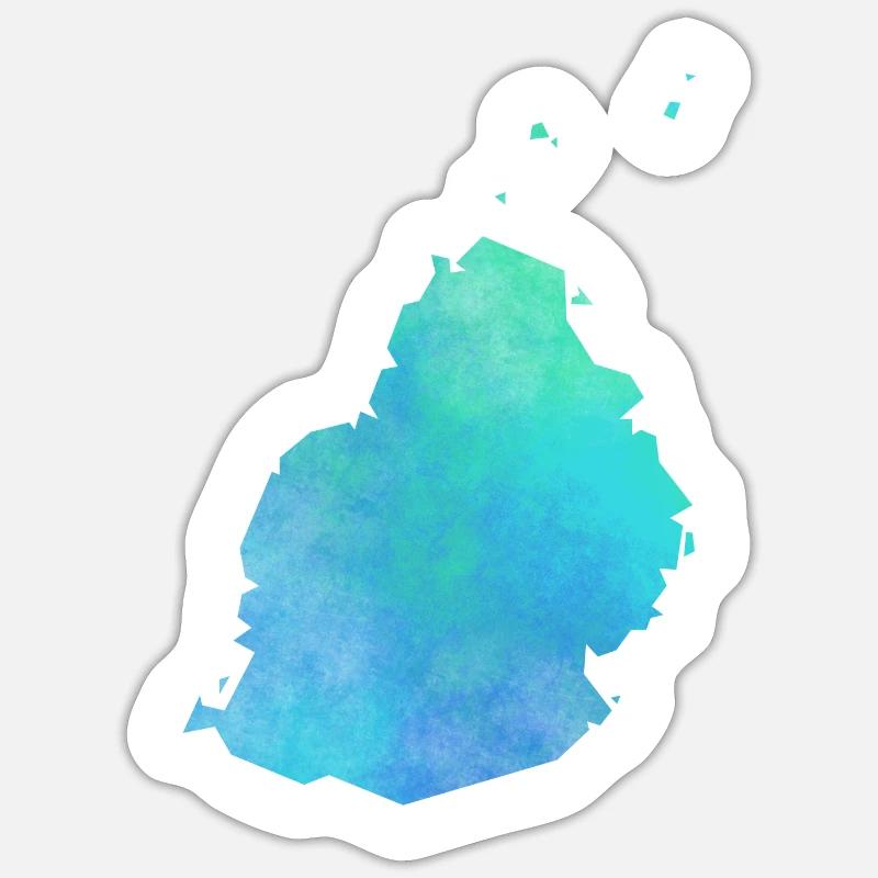 Mauritius - Sticker Größe S (10 x 10 cm) - Mattweiß