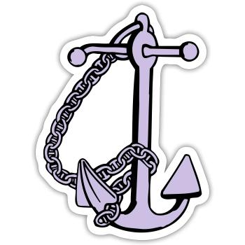 anchor - anker - Sticker Größe S (10 x 10 cm) - Mattweiß - Vorne