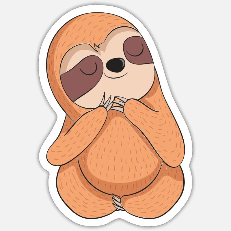 Faultier - Sticker Größe S (10 x 10 cm) - Mattweiß