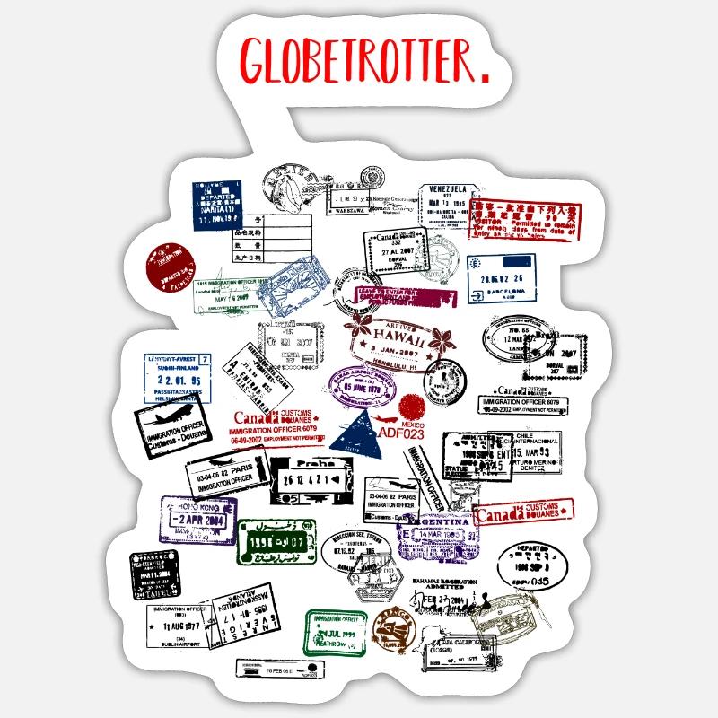 Globetrotter - Sticker taille S (10 x 10 cm) - blanc mat