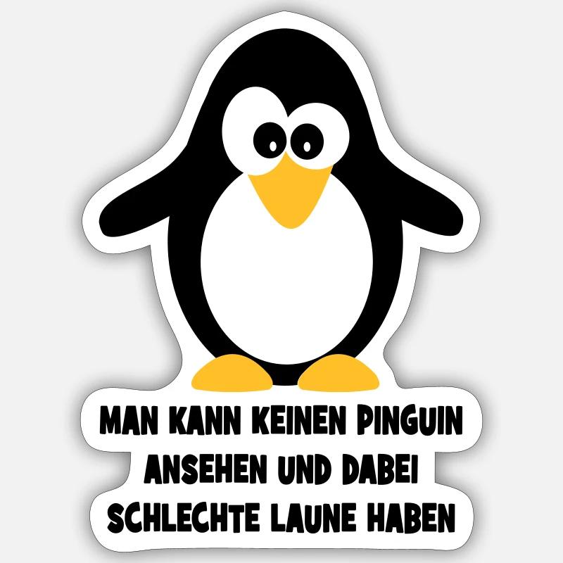 Pinguin - Sticker Größe S (10 x 10 cm) - Mattweiß