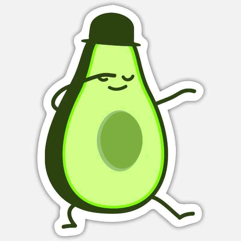 Avocat Dabbing (b) - Sticker taille S (10 x 10 cm) - blanc mat