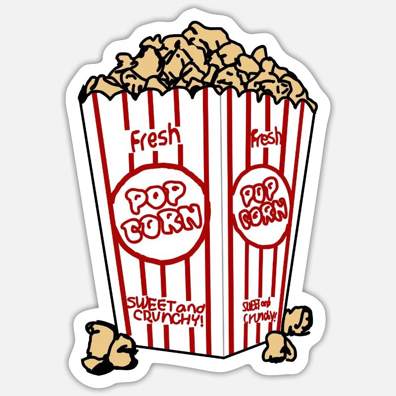 coupe du pop-corn - Sticker taille S (10 x 10 cm) - blanc mat