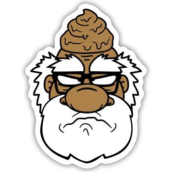 face head shit sour piss annoyed - Sticker size S (10 x 10 cm) - white matte - Front