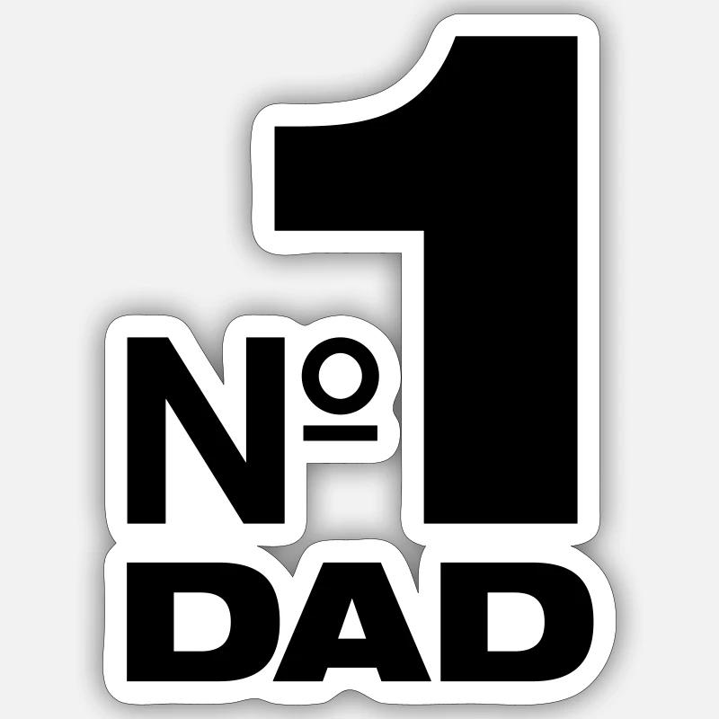 Nummer 1 Dad bester Vater Papa Vati Eltern Kinder Sticker Größe S (10 x 10 cm)