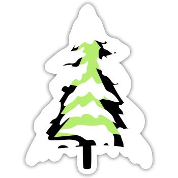 snow cold christmas tree fir tree fir stars - Sticker size S (10 x 10 cm) - white matte - Front