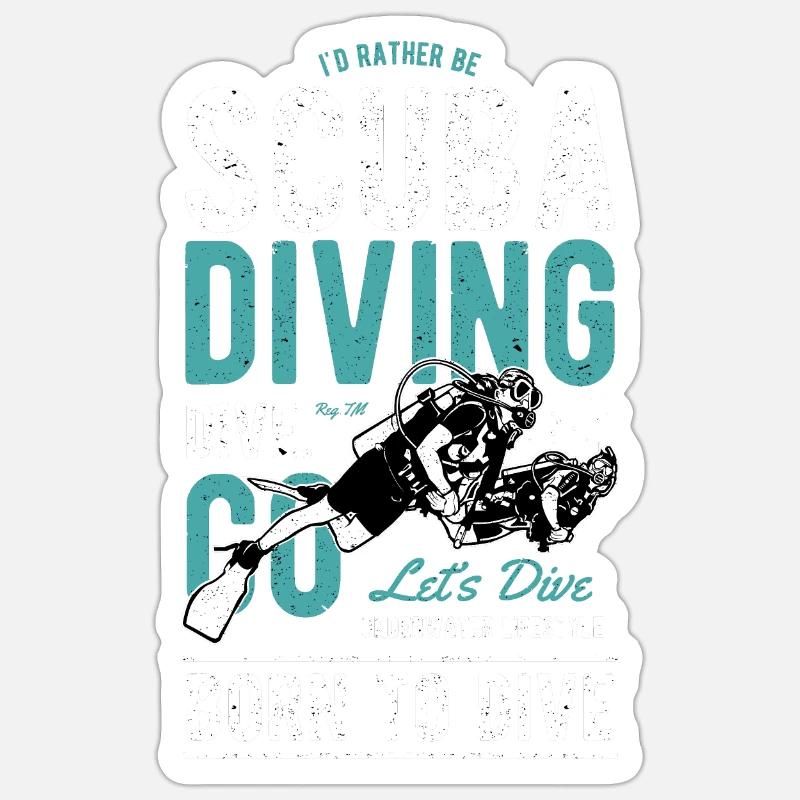 Scuba Diving - Sticker taille S (10 x 10 cm) - blanc mat