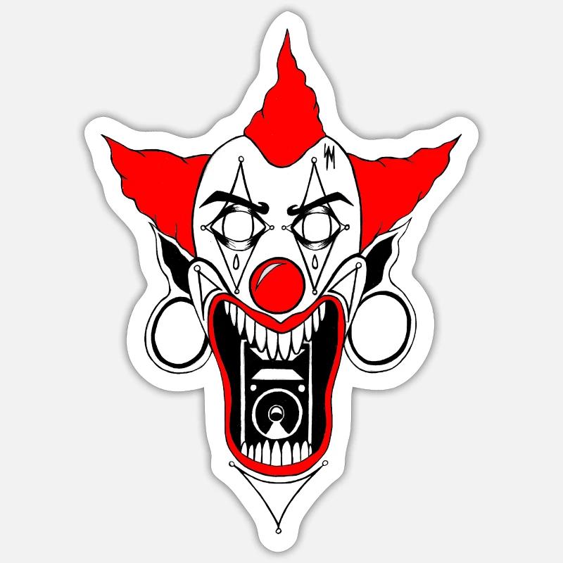 Tekno Clown - Sticker size S (10 x 10 cm) - white matte