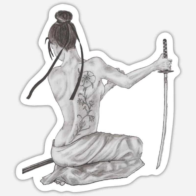 The Samurai - Sticker size S (10 x 10 cm) - white matte