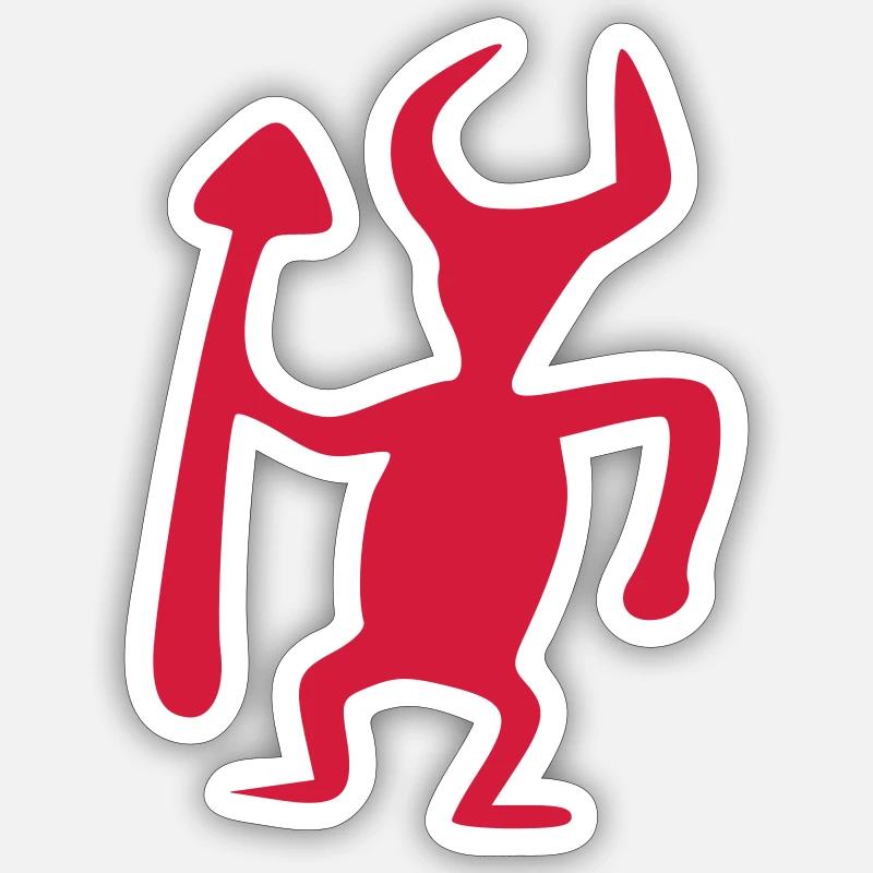 petroglyph spear warrior vector Sticker size S (10 x 10 cm)