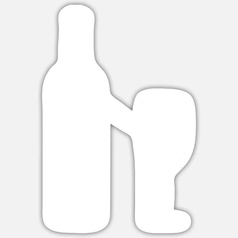 vin - Sticker taille S (10 x 10 cm) - blanc mat