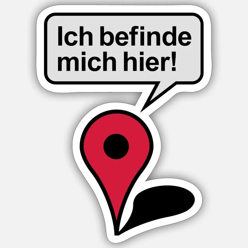 Ich befinde mich hier Google Maps - Sticker Größe S (10 x 10 cm) - Mattweiß
