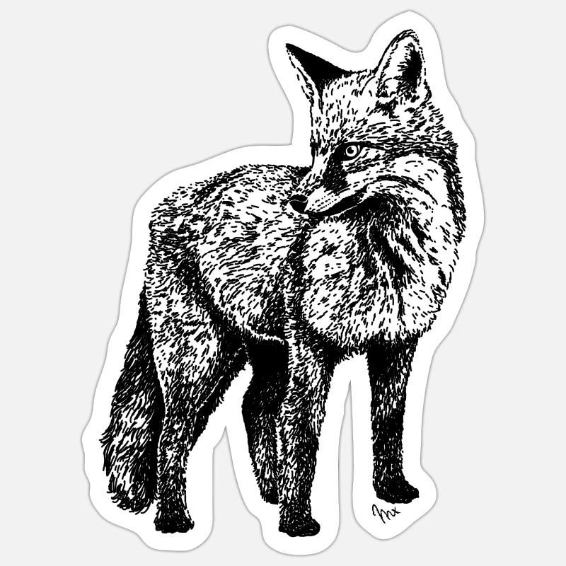 Fuchs - Sticker Größe S (10 x 10 cm) - Mattweiß
