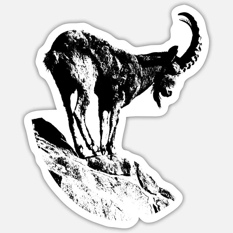 Capricorne | des graphismes élégants pour - Sticker taille S (10 x 10 cm) - blanc mat