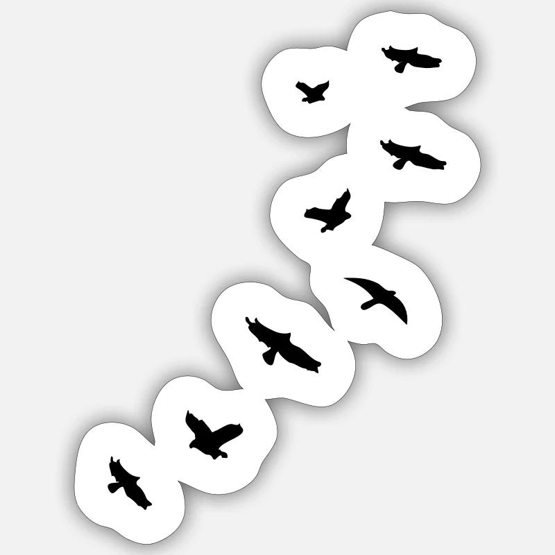 flying_birds_mapies - Sticker taille S (10 x 10 cm) - blanc mat