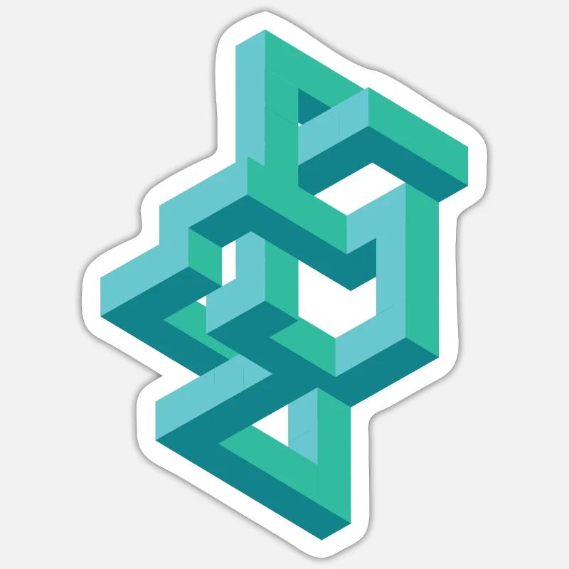 Illusion Optical Illusion Sticker size S (10 x 10 cm)