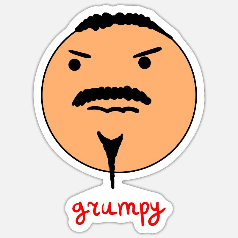 / grumpy - Sticker taille S (10 x 10 cm) - blanc mat