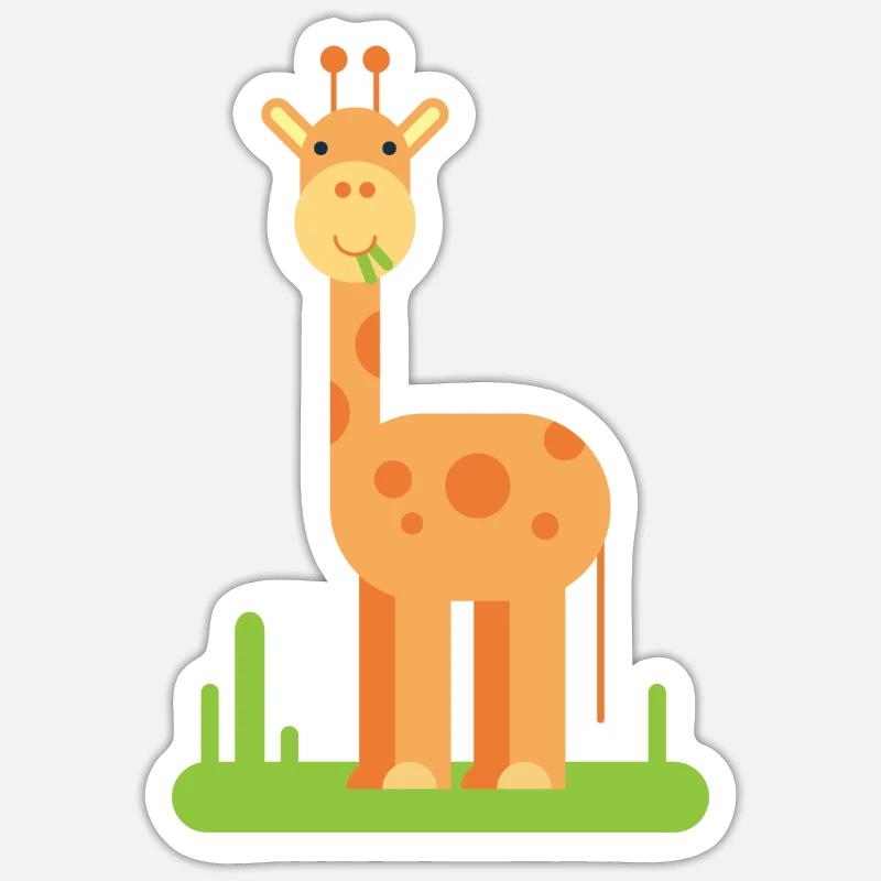 giraffe - Sticker Größe S (10 x 10 cm) - Mattweiß