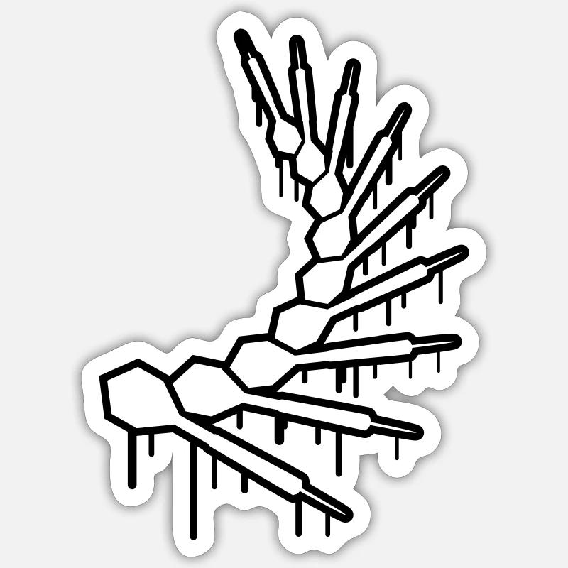 Darts Graffiti - Sticker taille S (10 x 10 cm) - blanc mat