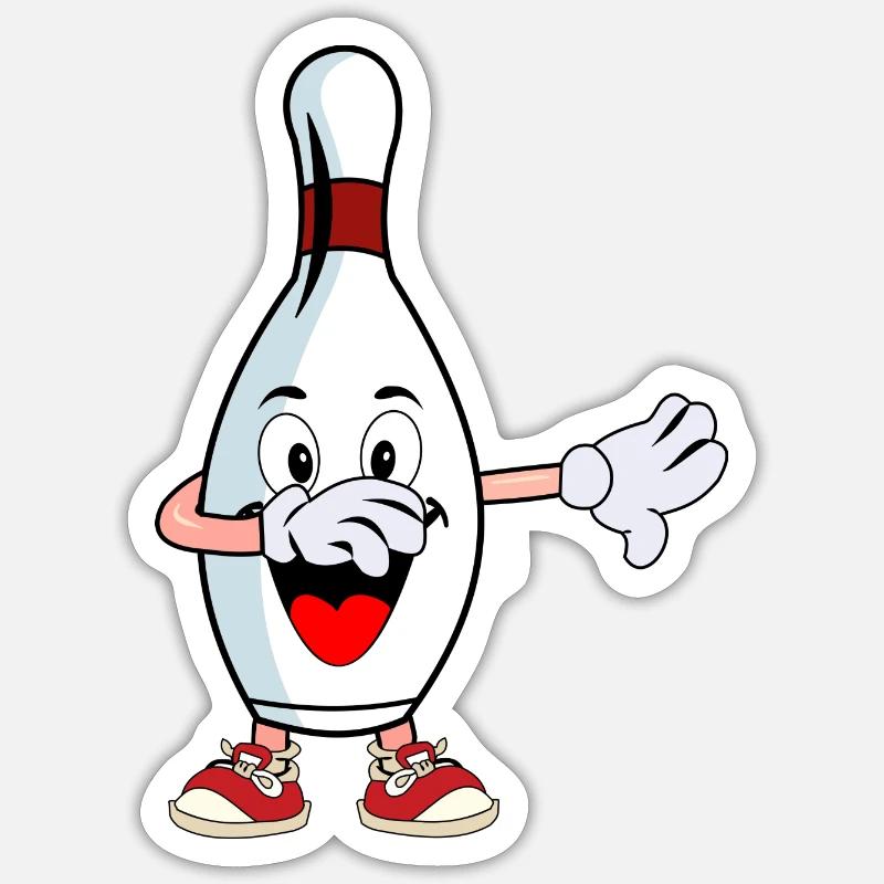 Bowling cone dabbing dance gift Sticker size S (10 x 10 cm)