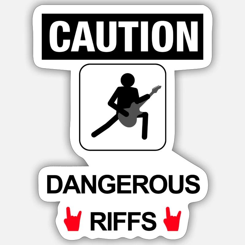 Dangerous Riffs - Sticker size S (10 x 10 cm) - white matte
