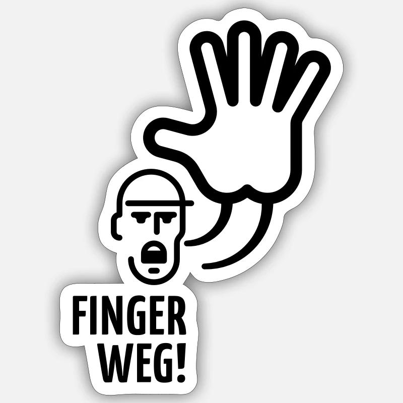 Finger weg! Sticker Größe S (10 x 10 cm)