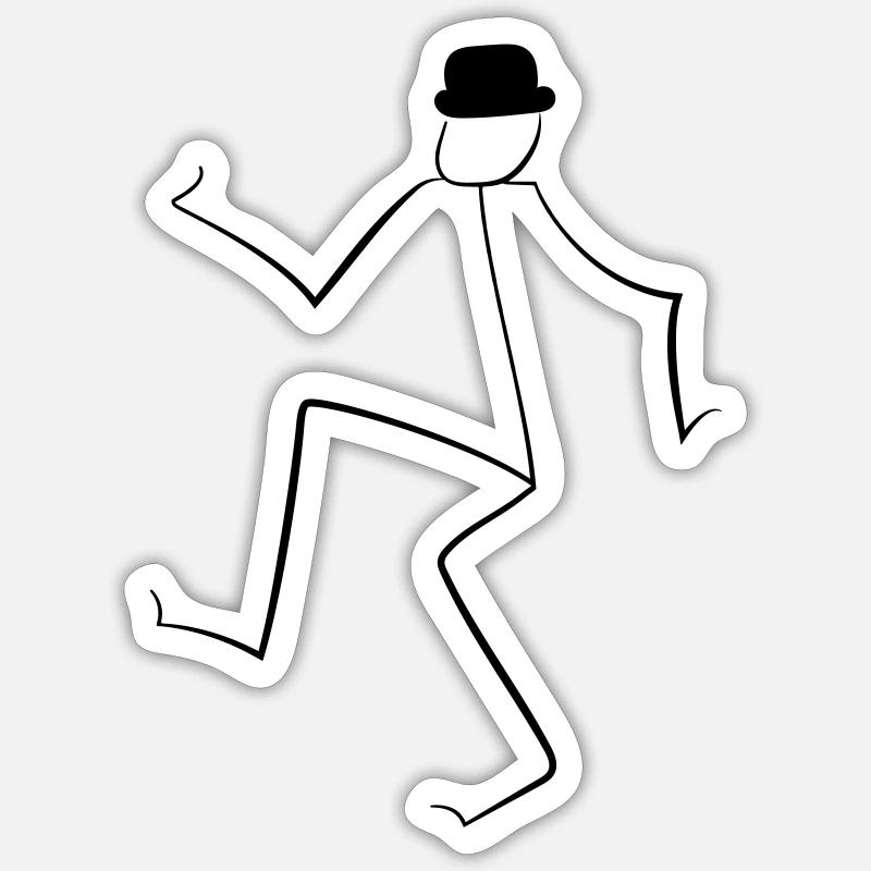 Danse - Sticker taille S (10 x 10 cm) - blanc mat