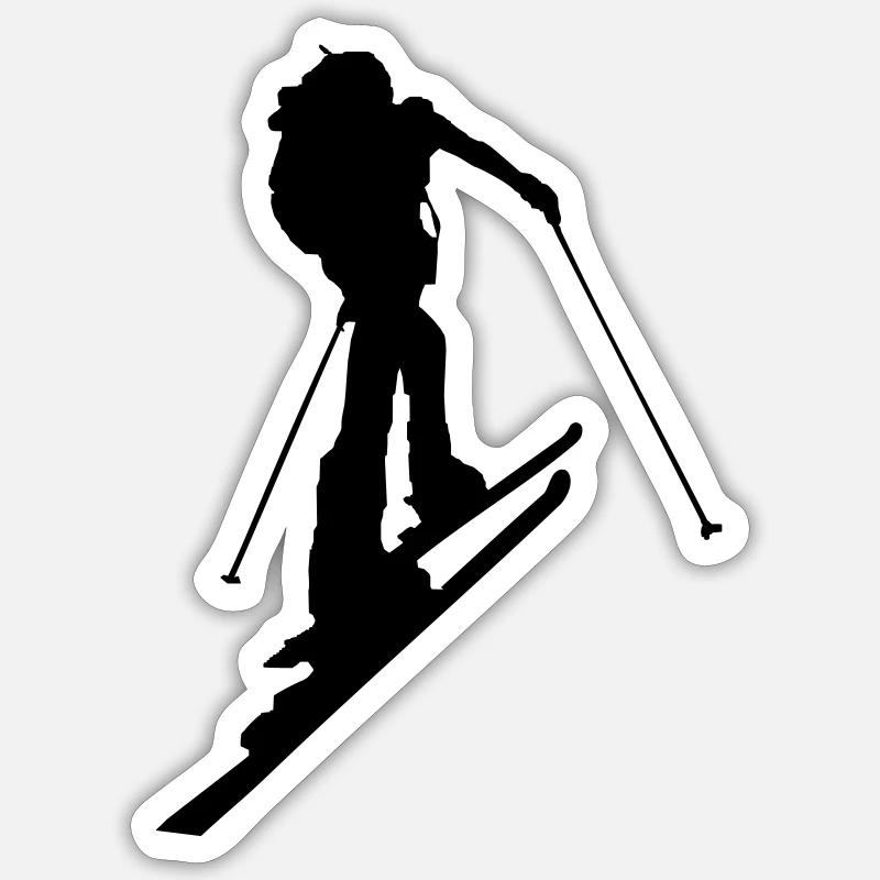Ski touring - Sticker taille S (10 x 10 cm) - blanc mat