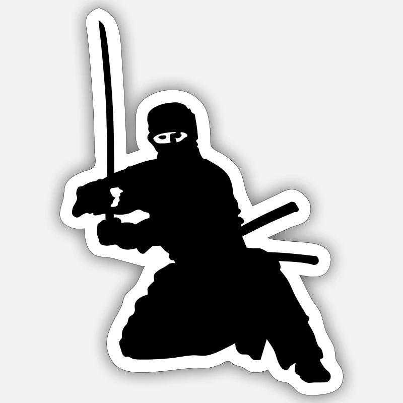 ninja - Sticker size S (10 x 10 cm) - white matte