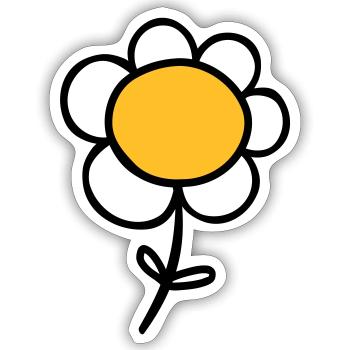 Blume - Sticker Größe S (10 x 10 cm) - Mattweiß - Vorne