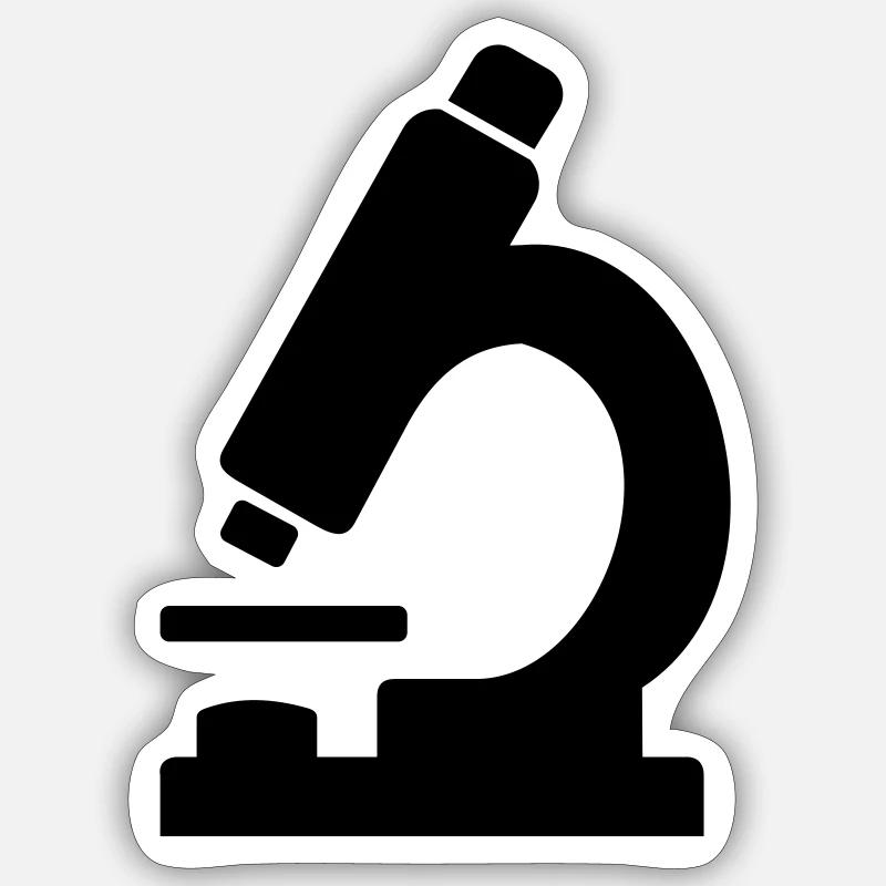 Microscope - Sticker taille S (10 x 10 cm) - blanc mat