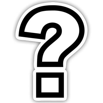 Question mark - Sticker size S (10 x 10 cm) - white matte - Front