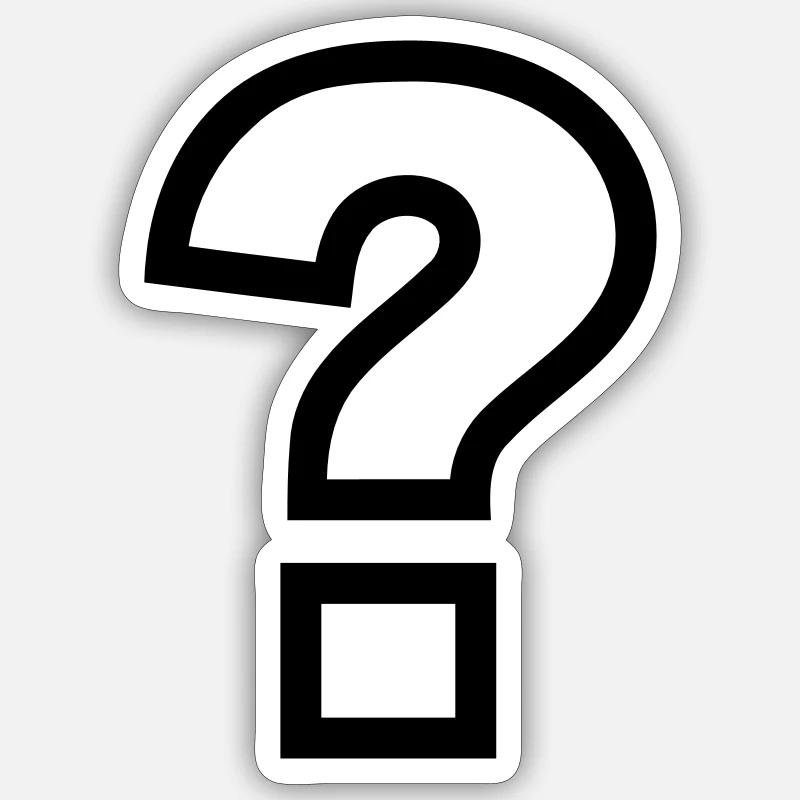 Question mark - Sticker size S (10 x 10 cm) - white matte