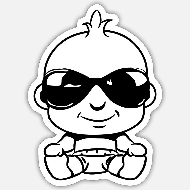 Sonnenbrillel mignon doux bébé Sticker taille S (10 x 10 cm)