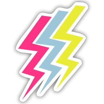 Drei Blitze - Three Thunderbolts - Sticker Größe S (10 x 10 cm) - Mattweiß - Vorne