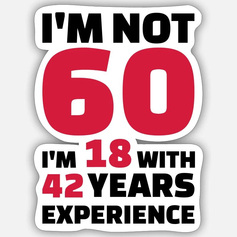 60 Anniversaire - Sticker taille S (10 x 10 cm) - blanc mat