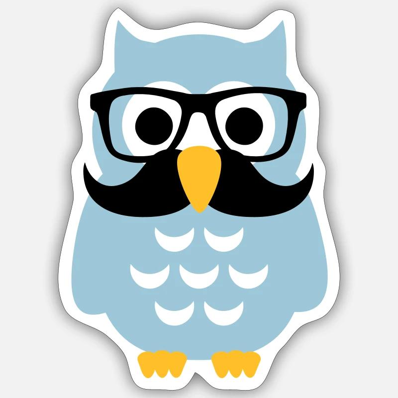 Owl - Sticker size S (10 x 10 cm) - white matte