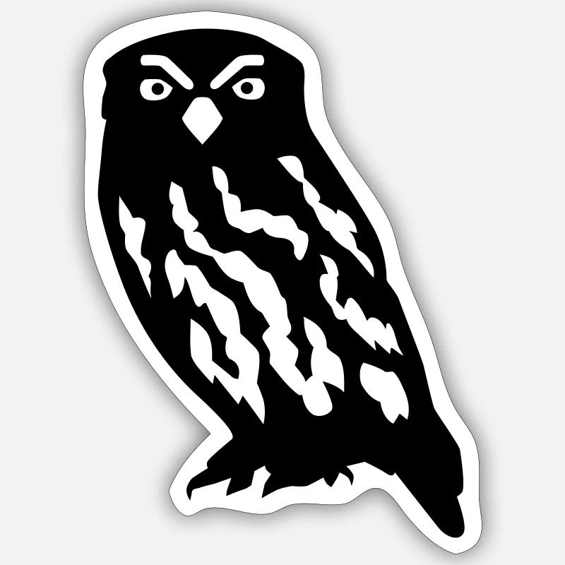 Eule - Sticker Größe S (10 x 10 cm) - Mattweiß