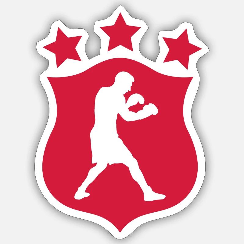Boxing / Boxen / Boxe - Sticker taille S (10 x 10 cm) - blanc mat