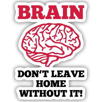 Brain - Sticker size S (10 x 10 cm) - white matte - Front