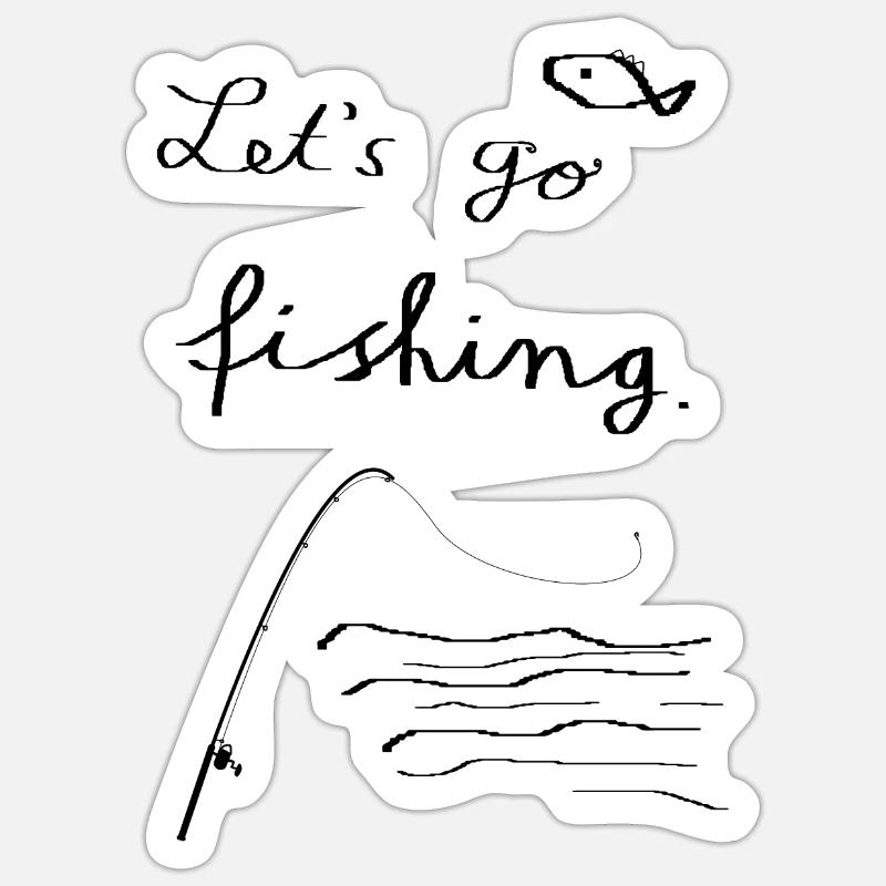 Pêche pêche Sticker taille S (10 x 10 cm)